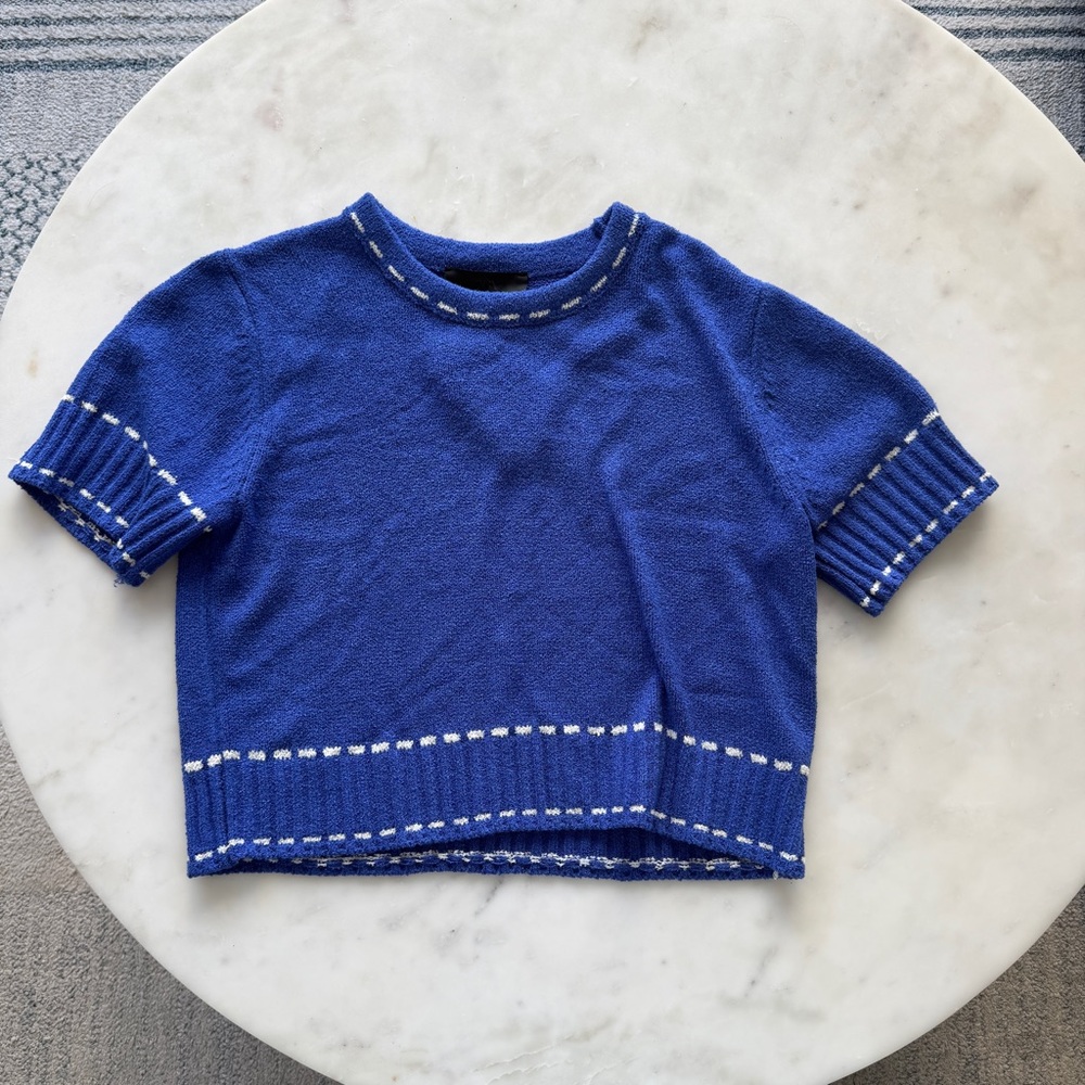 NWT - Zara Cobalt Blue Short Sleeve Sweater